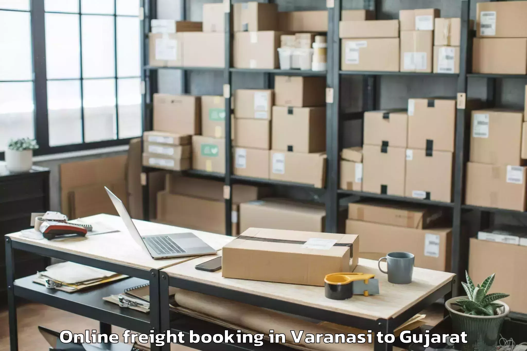 Get Varanasi to Jamkandorna Online Freight Booking